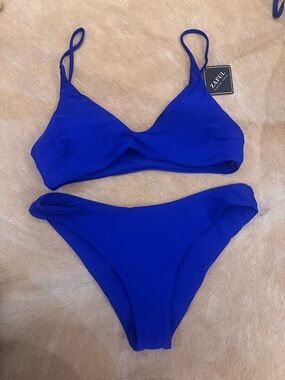 NEW Zaful Cobalt Blue Triangle Bikini Set XL